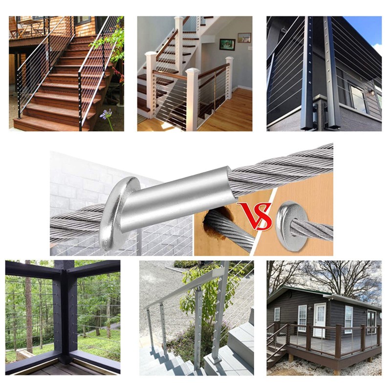 (20 Pieces) 316 Stainless Steel Marine Grade Angled Cable Railing