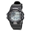 Clefer TE-D280-BKW Digital Men's Waterproof Stopwatch with Urethane Strap, Black,