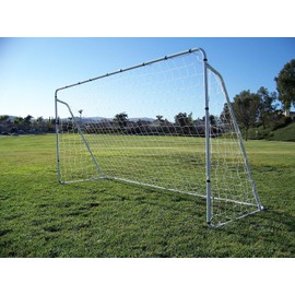 Vallerta® 12 x 6 Ft. Black Powder Coated Galvanized Steel Soccer Goal w/Net. 12x6 Foot AYSO Regulation Size Portable Training Aid. Ultimate Backyard Goal, All Weather, One Year Warranty. New