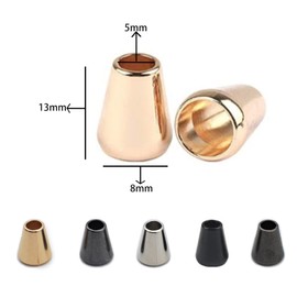 NO 50 x Metal Cord Stoppers, Cord Locks, Cord Locks, Cord Ends, Rope Stopper, Detachable Cord End for Backpack for Drawstring Clothes (5 Colours)