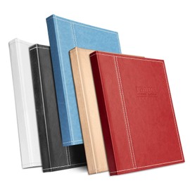 Safedealshop Self-Stick Page Photo Album, Family Album, Leather Cover, Hand Made DIY Albums，Waterproof Albums, dustproof Albums,Albums Holds 3X5, 4X6, 5X7, 6X8,8X10 (Blue-Lagre)