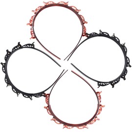 Landrain Pack of 4 Hair Bands with Clips Double Layer Hairpin Braided Headband with Clips