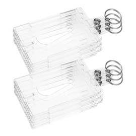 NUOBESTY 6pcs Transparent Id Holder with Thumb Slot Badge Sleeve for Cards Compact Card Case with Keyring for Business Staff Students and More