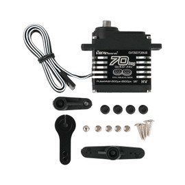 RCmall 70KG High Torque Waterproof Anti-Vibration Brushless All Metal Gear Axle Digital Steering Servo Motor 180 Degree Crawler Truck for 1/7/1/10 Scale RC Car Robot Vehicle