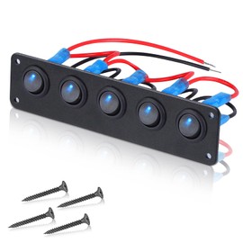 Panel De Interruptor Basculante De 3 Pinos, Interruptor De Palanca Impermeable, Interruptor De Encendido Y Apagado Para Coche, Remolque, Camión, Barco, Caravana, 12 V/24 V, 20 A, 5 Led, Azul