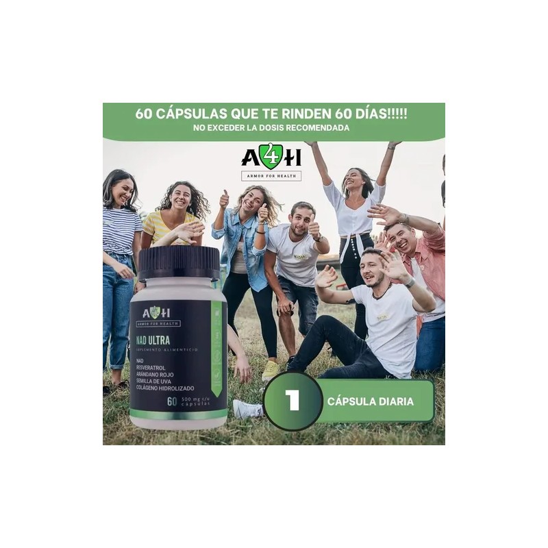 Suplemento Nad Ultra 60 Capsulas 500mg A4h Resveratrol