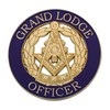Grand Lodge Officer Round Masonic Auto Emblem - [Purple &