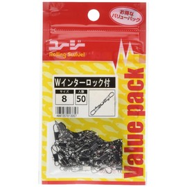 Ueda Fishing Goods WI3018B5 Value Rolling Swivel with Double Interlock (50 Pieces) Black 8