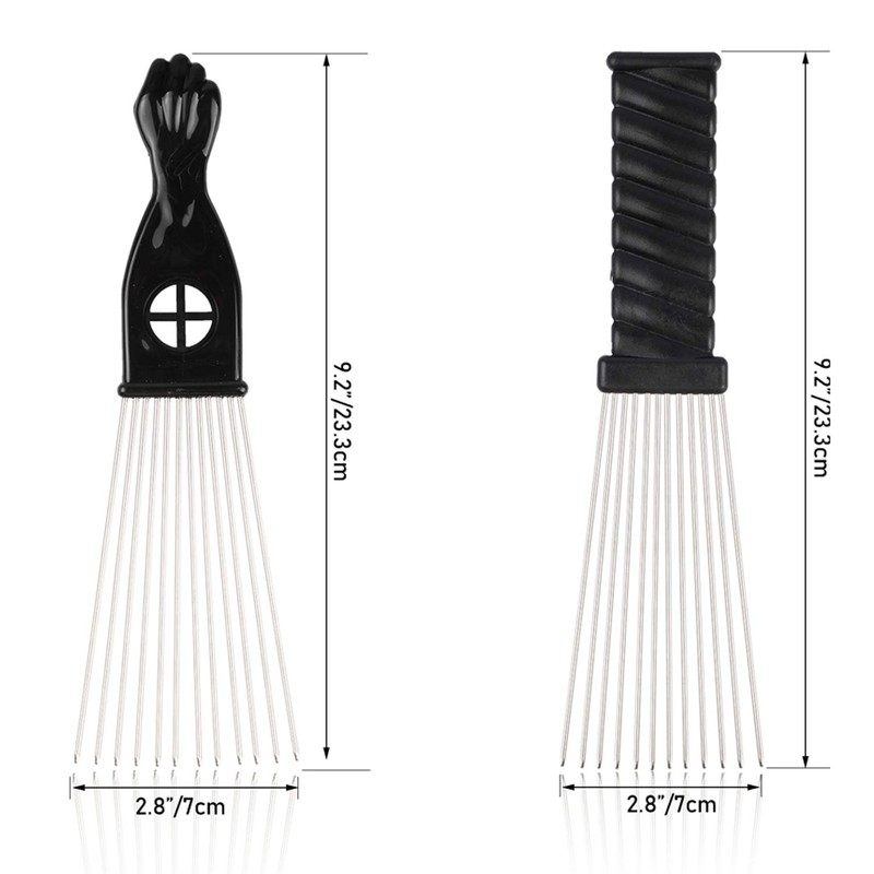 Folansy Afro Comb Metal African American Pick Comb Hairdressing Styling