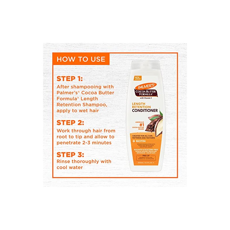 Palmer's Cocoa Butter Biotin Length Retention Acondicionador, 400ml