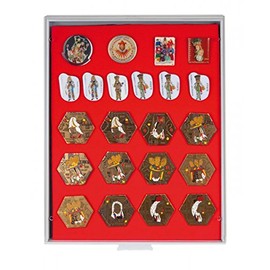 LINDNER Das Original Sammelbox Standard mit roter Schaumstoffeinlage für PINs/Orden/Abzeichen