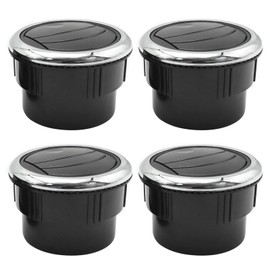 VIKKSAER 4Pcs Round AC Air Outlet Vent Louvered Dashboard Electroplate Knob, Replacement for RV Bus Boat Yacht Caravan 87mm 75mm 70mm, Replace for Marine Boat Yacht