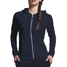 ATHL DPT. Damen modischer Jogginganzug/Sportanzug/Set aus Sweatjacke mit Kapuze und Jogginghose mit Bündchen, Dunkelblau leicht, Gr. XXL