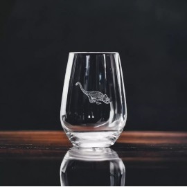 Unmarked Chameleon Stemless Wine Glasses x4 Premium 15 Oz Personalize Animal Pet Gift NEW