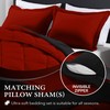 downluxe Queen Comforter Set - Red and Black Queen Comforter,