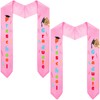Tigeen 2 Pieces Preschool Kindergarten Graduation Stole Pink Kids Graduation