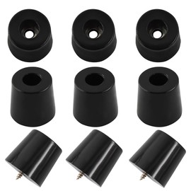 bociloy 24Pcs Rubber Cutting Board Feet, 1.18" H x 1.26" W Round Furniture Feet Pads, Soft Non-Slip Bumper Feet with Stainless Steel Washer and Screws for Furniture and Appliances, Black