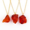Gemsymphony Raw Carnelian Gemstone Necklace – Natural Crystal Pendant on