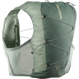 SALOMON ACT SKIN 8 NO FLASKS Hydration Vest Rucksack Backpack, Laurel Wreath / Lily Pad / ALOE WASH