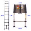 11 Steps Ladder Portable Folding Engineering Straight Ladder Thickened Stainless
