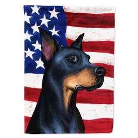 Caroline's Treasures CK6504GF Doberman Pinscher Dog American Flag Garden Flag Mailbox Flag Decorative Yard Flag Banner Outside Patio Artwork Yard Flower Beds, Garden Size, Multicolor