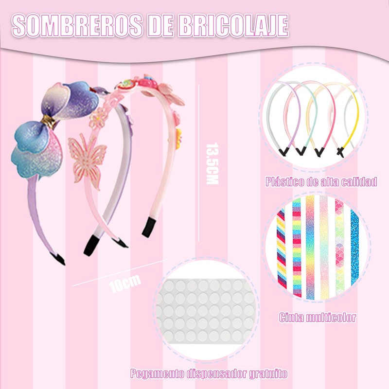 Kit para Hacer Accesorios de Pelo para Niñas,Diadema de Mariposa