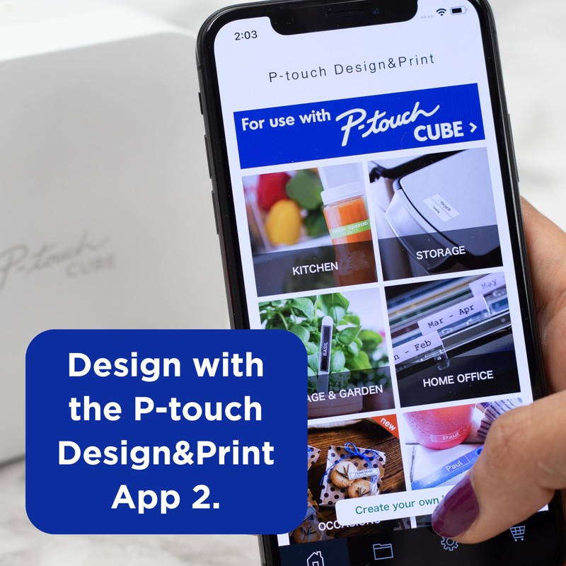 Brother P-Touch Cube Smartphone Label Maker, Bluetooth Wireless Technology, Multiple