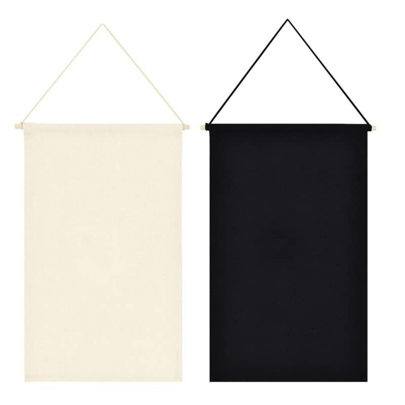 Anekoul 2Pcs Wall Display Banners Blank Wall Canvas Banner Enamel