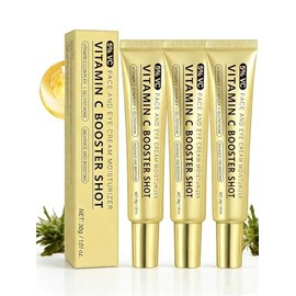 Vitamin C Booster Shot Serum, Vitamin C Wrinkle Glowing Essence Cream, Brightening, Moisturizing Glow Toner, Improves Skin Tone & Smoothness (3PC)