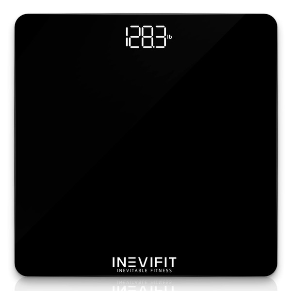 INEVIFIT Bathroom Scale, Highly Accurate Digital Bathroom Body Scale, Measures Weight up to 400 lbs. Includes Batteries