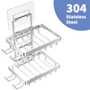 Moforoco Silver Double Soap Bar Holder for Shower, No Drilling