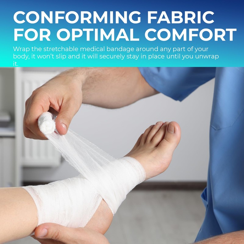 MED PRIDE Conforming Gauze Rolls First Aid Rolled Stretch Bandages