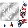 ORIGACH 6x6 inch Metal Skull Stencil Fire Skull Pyrography Stencils