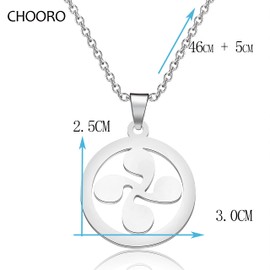 Stainless Steel Lauburu Pendant Necklace Celtic Symbol Pendant Jewelry (Celtic- Necklace)