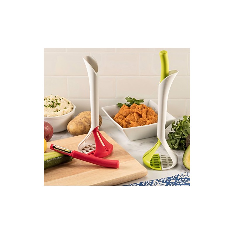 Hutzler Peel 'N Mash Potato Masher, one size, Green