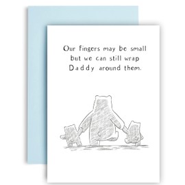 Our Fingers May Be Small but I can Still Wrap Daddy - Birthday card for Daddy - Fathers Day Cards for Daddy - Daddy Birthday card - Fathers day card for Dad - Birthday gifts - A5(Our Fingers Daddy)