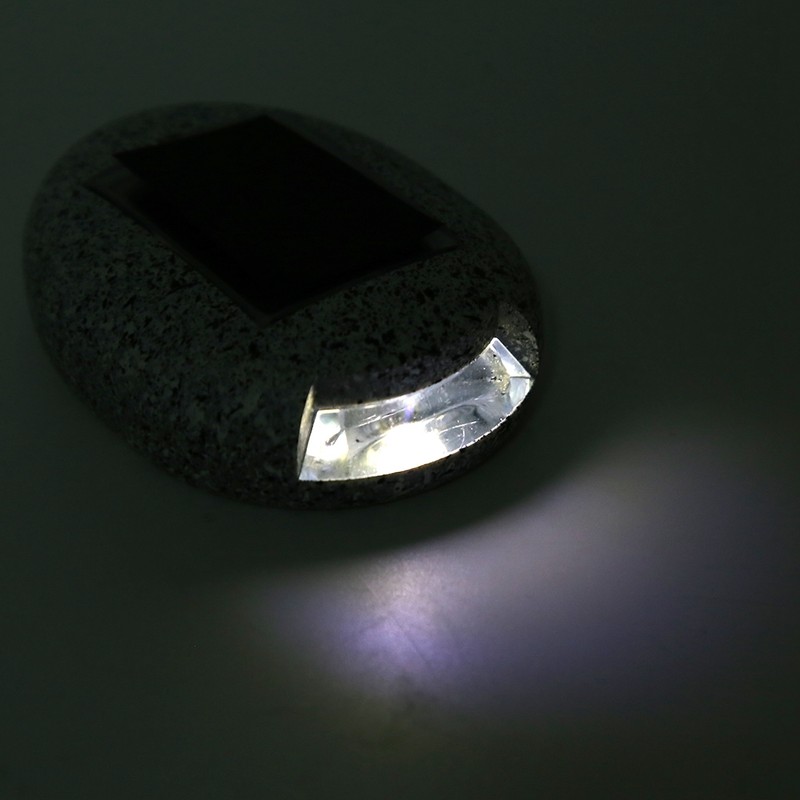6Pcs Solar Powered LED Spot Lamp Resin Stone Lamp Warm