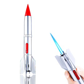 BEUIWJHE - Encendedor clásico de metal cohete, decoración de habitación, encendedores estéticos, encendedores de antorcha de butano, regalos únicos para hombres, velas de cumpleaños, barbacoa (sin