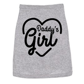 Dog Shirt Daddys Girl Cute Clothes for Family Pet (Heather Grey) - S