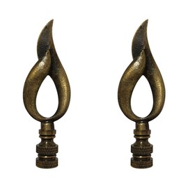 Royal Designs Modern Flame Design Lamp Finial (Antique Brass - 2)