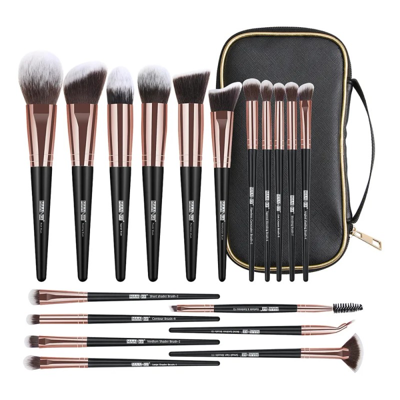 Maange Set de 18 Brochas para Maquillaje Profesional con Estuche