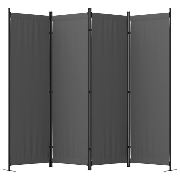 Ecolinear 4 Panel Room Divider Folding Screen Home Office Dorm Indoor Decor Privacy Accents (Grey)