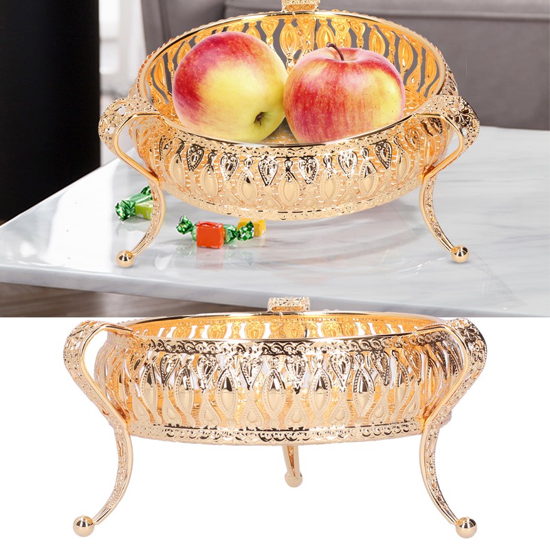 Fruit Tray Metal Round Place Snacks Small Jewelry Multifunctional Home