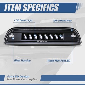 Auto Dynasty Rear High Mount Black Housing LED 3rd Third Tail Brake Light Stop Lamp Compatible with Toyota Tacoma 95-15, 16+ for Access Cab Only