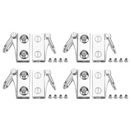 PATIKIL Bag Side Clip Buckle, 4 Set Metal Purse Suspension Clasp with Side Loop Suspending Detachable Handbag Chain Strap Connector with D Ring Purse Strap Hardware for Bag Making Silver