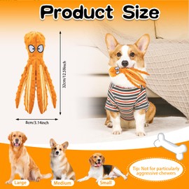 UxClishe Squeaky Interactive Dog Toys, No Stuffing Dog Chew Toy Indestructible Dogs Plush Toys with Crinkle Paper for Small and Medium Dogs Birthday Gifts Playing and Training