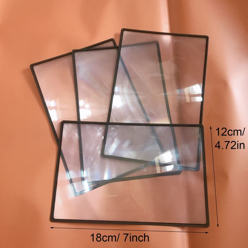 4pcs Page Magnifier for Reading, 3X Magnifying Lens Sheet/Bookmark Flat