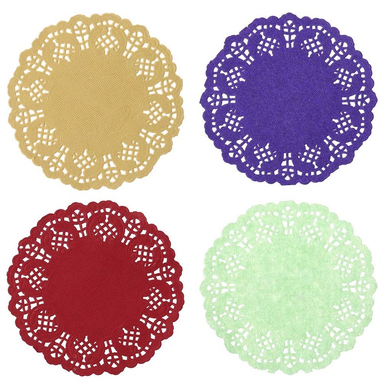 SUCHUANGUANG Colorful Lace Paper Mats Coasters Placemats Wedding Events Party