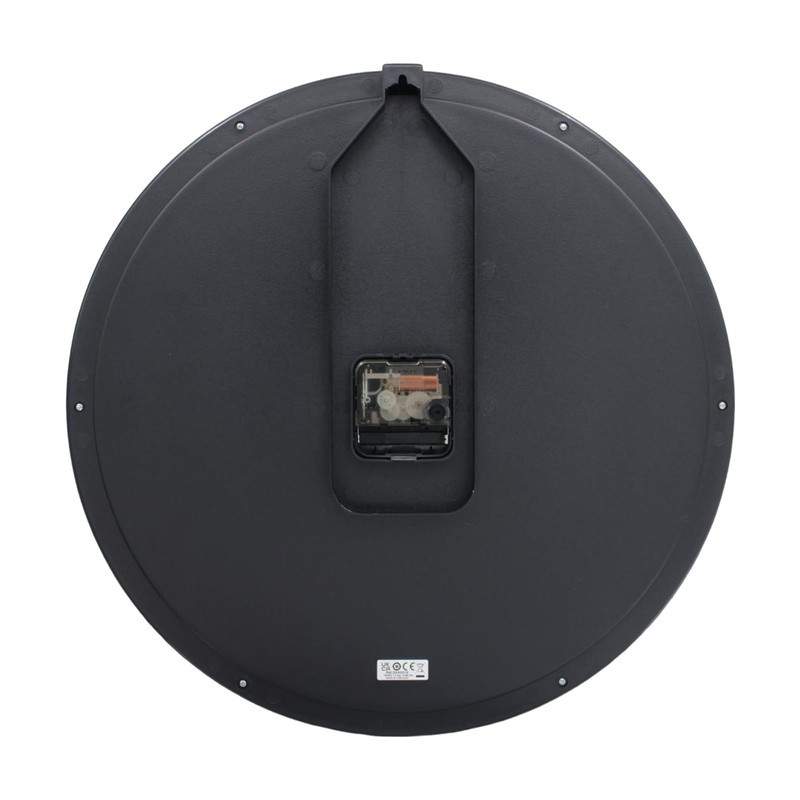 Seiko QXA831KRH Non Ticking Wall Clock, 16 Inch, Metallic Black