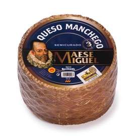 MANCHEGO D.O.P - Approximately One Pound - + Acorn-Fed Bellota Ham 2 oz by Fermin + Free Breadsticks (Picos) // Spanish Acorn-Fed Bellota Tapas //